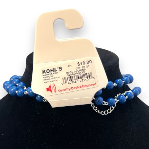 Croft & Barrow Midnight Blue Bead Necklace Bracelet Set NEW with Tags NWT - Picture 9 of 11